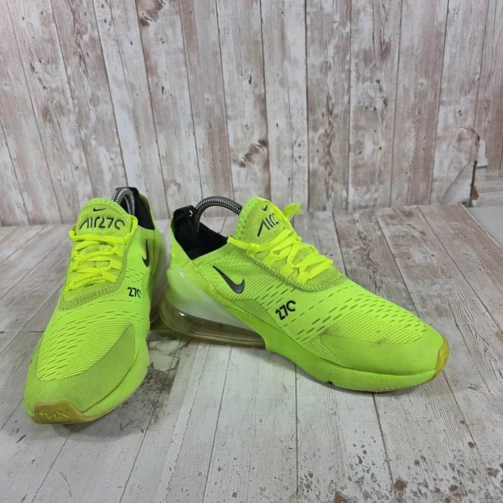 Nike Air Max 270 Womens Volt Black Neon Green AH8050-300 Running Shoes Size 7